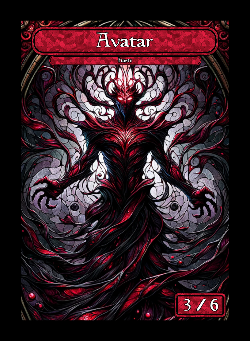 Avatar token - custom Stained Glass art design for tabletop gaming