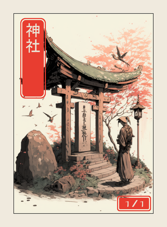 Shrine token - custom Japanese art design for tabletop gaming