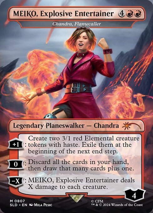MEIKO, Explosive Entertainer - Chandra, Flamecaller (Rainbow Foil) - Secret Lair Drop #807