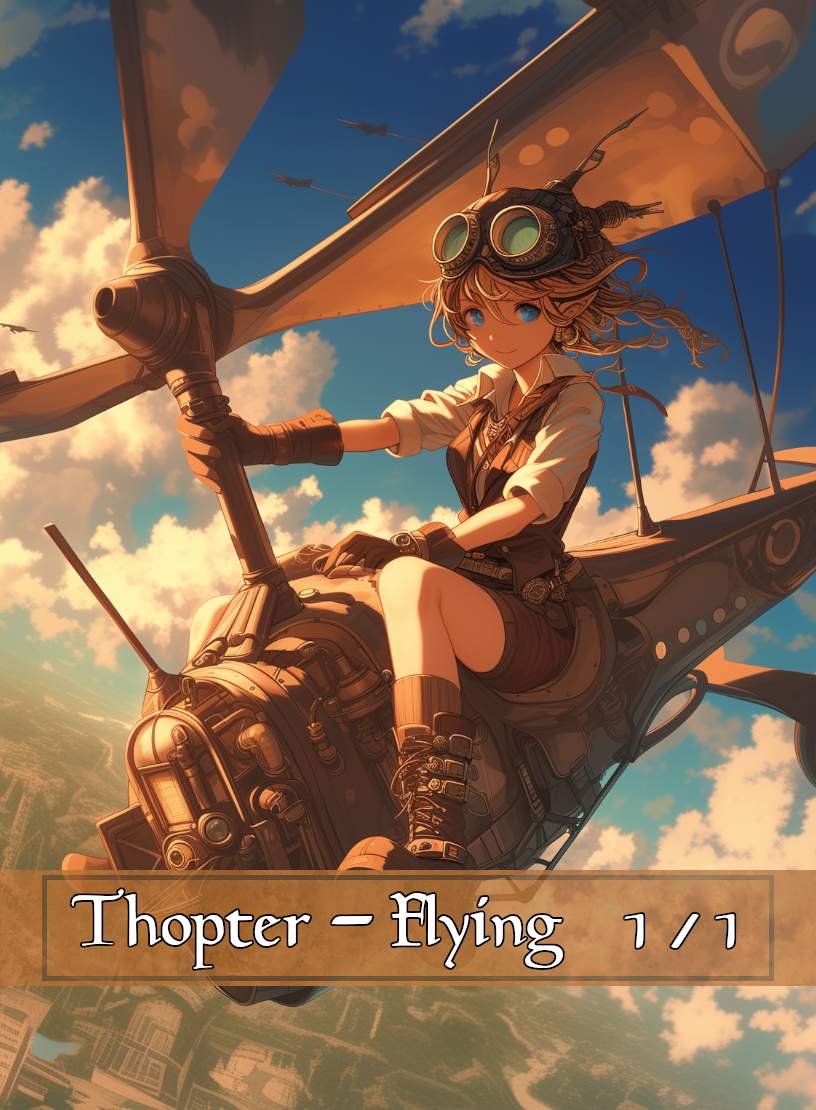 Thopter token - custom Anime art design for tabletop gaming