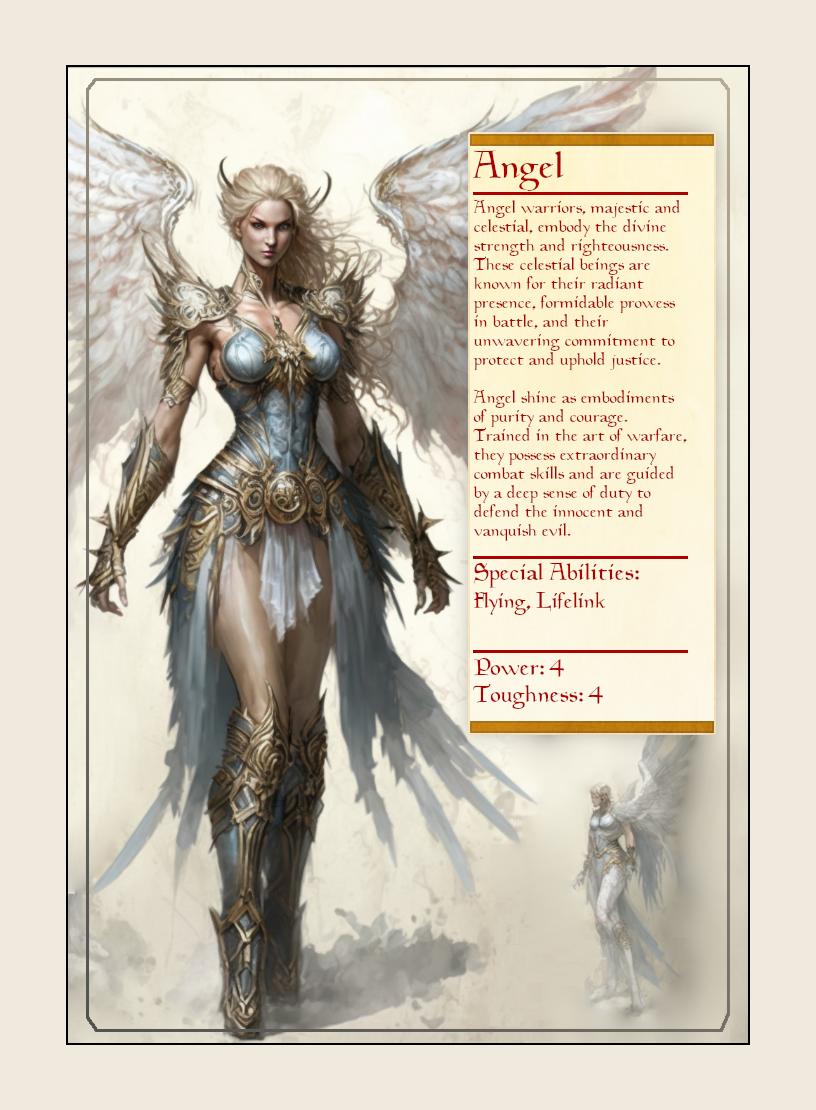 Angel token - custom Monster Profile art design for tabletop gaming