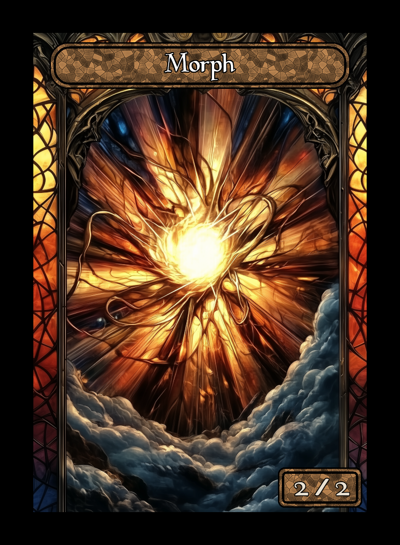Morph token - custom Stained Glass art design for tabletop gaming
