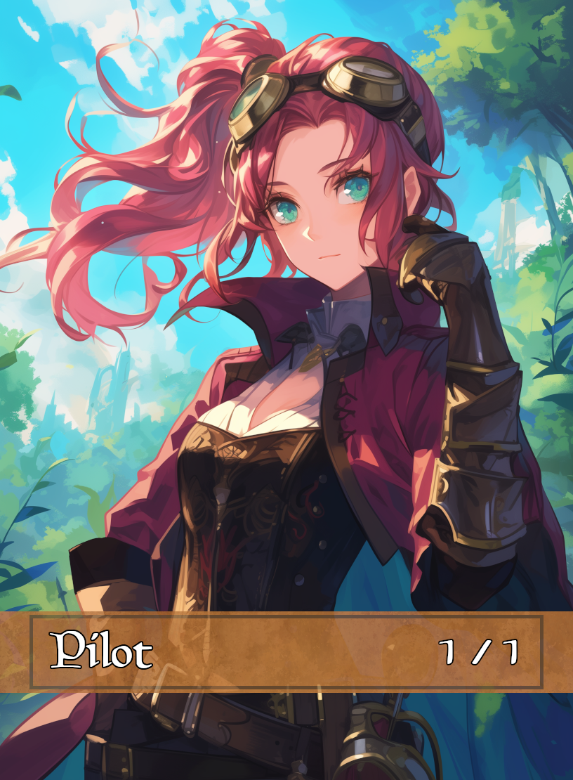 Pilot token - custom Anime art design for tabletop gaming