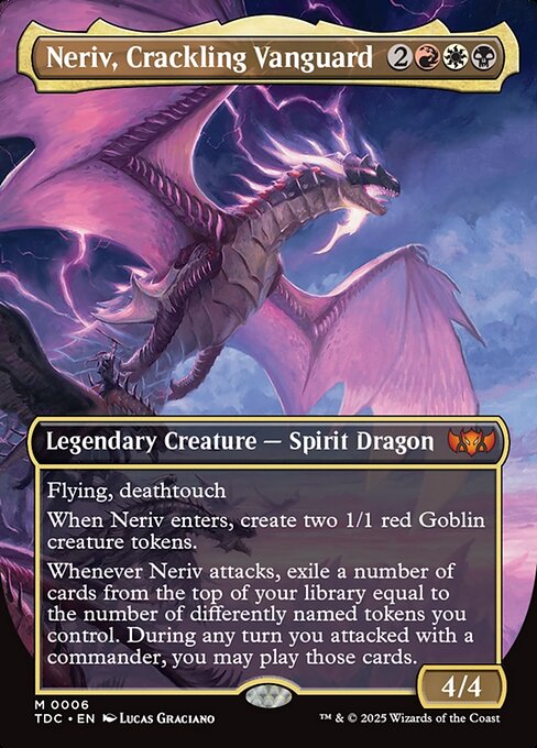 Neriv, Crackling Vanguard (Borderless) - Tarkir: Dragonstorm Commander #6