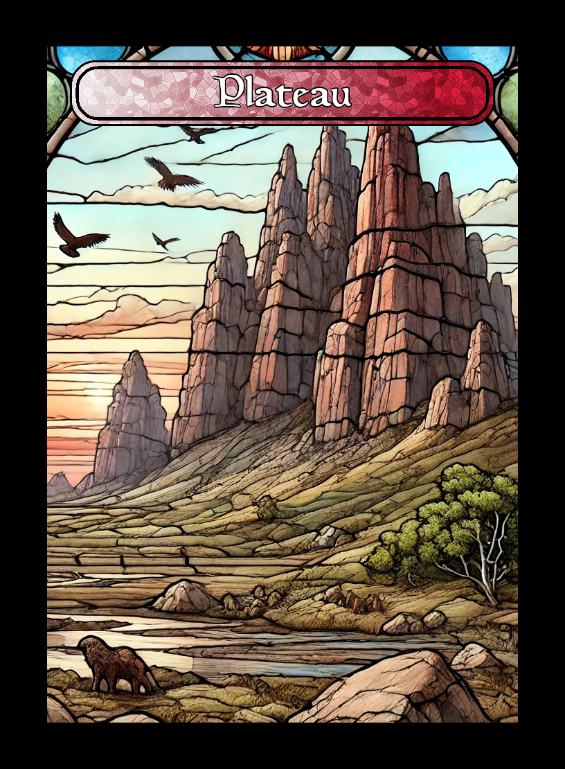 Plateau token - custom Stained Glass art design for tabletop gaming