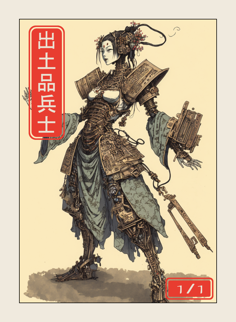 Artifact Soldier token - custom Japanese art design for tabletop gaming