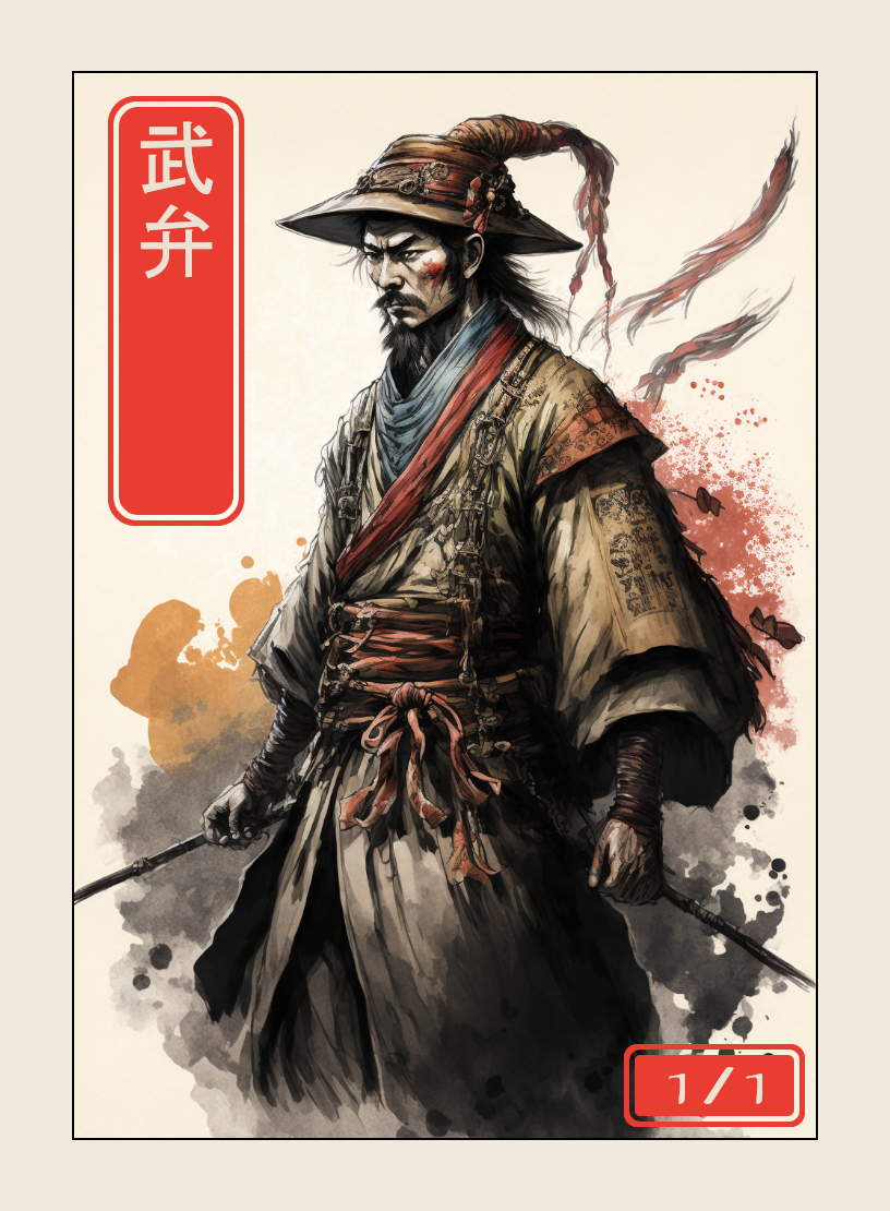 Soldier token - custom Japanese art design for tabletop gaming
