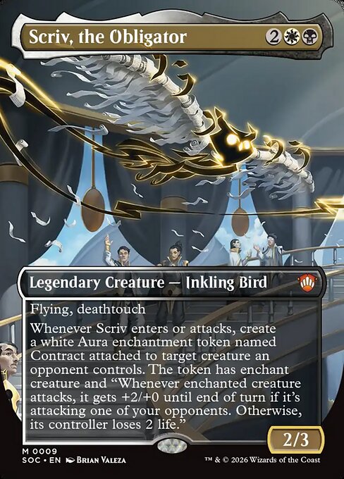 Scriv, the Obligator (Borderless) - Secrets of Strixhaven Commander #9