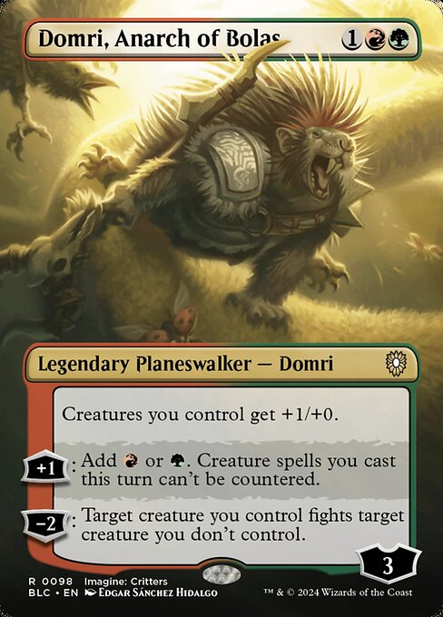Domri, Anarch of Bolas (Borderless) - Bloomburrow Commander #98