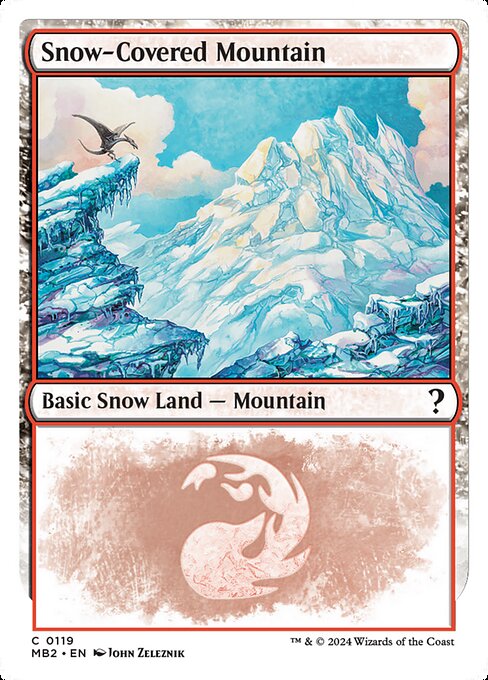 Snow-Covered Mountain (White Border) - Mystery Booster 2 #119
