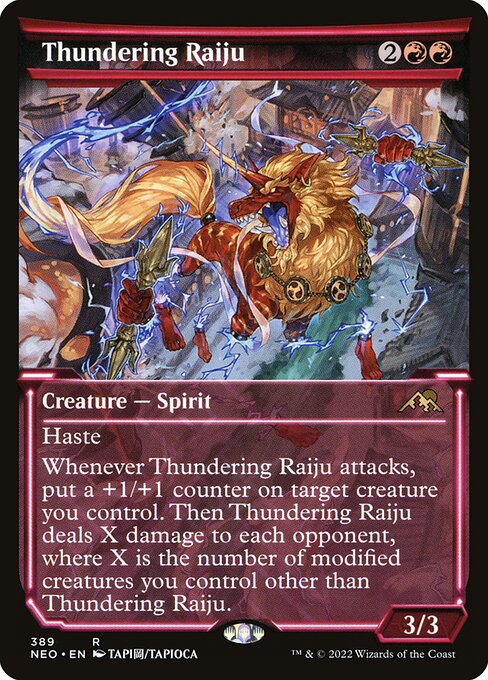 Thundering Raiju (Showcase) - Kamigawa: Neon Dynasty #389