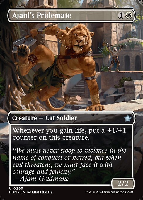Ajani's Pridemate (Borderless) - Foundations:  - 293 - Near Mint