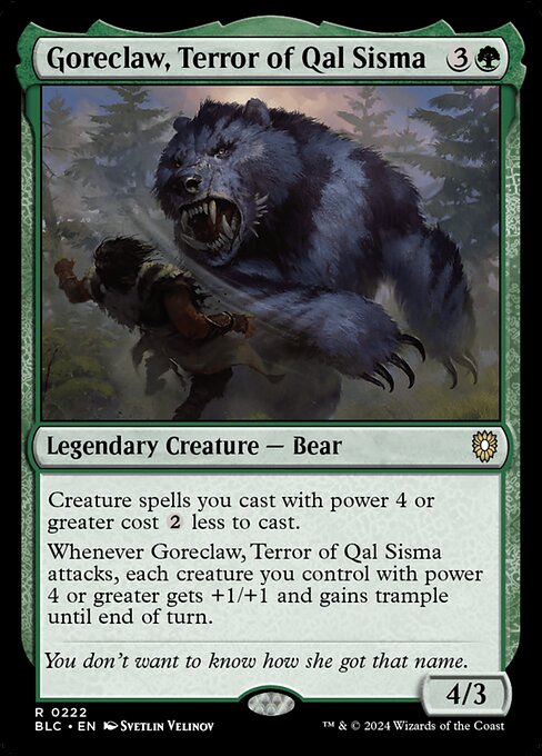 Goreclaw, Terror of Qal Sisma - Bloomburrow Commander #222