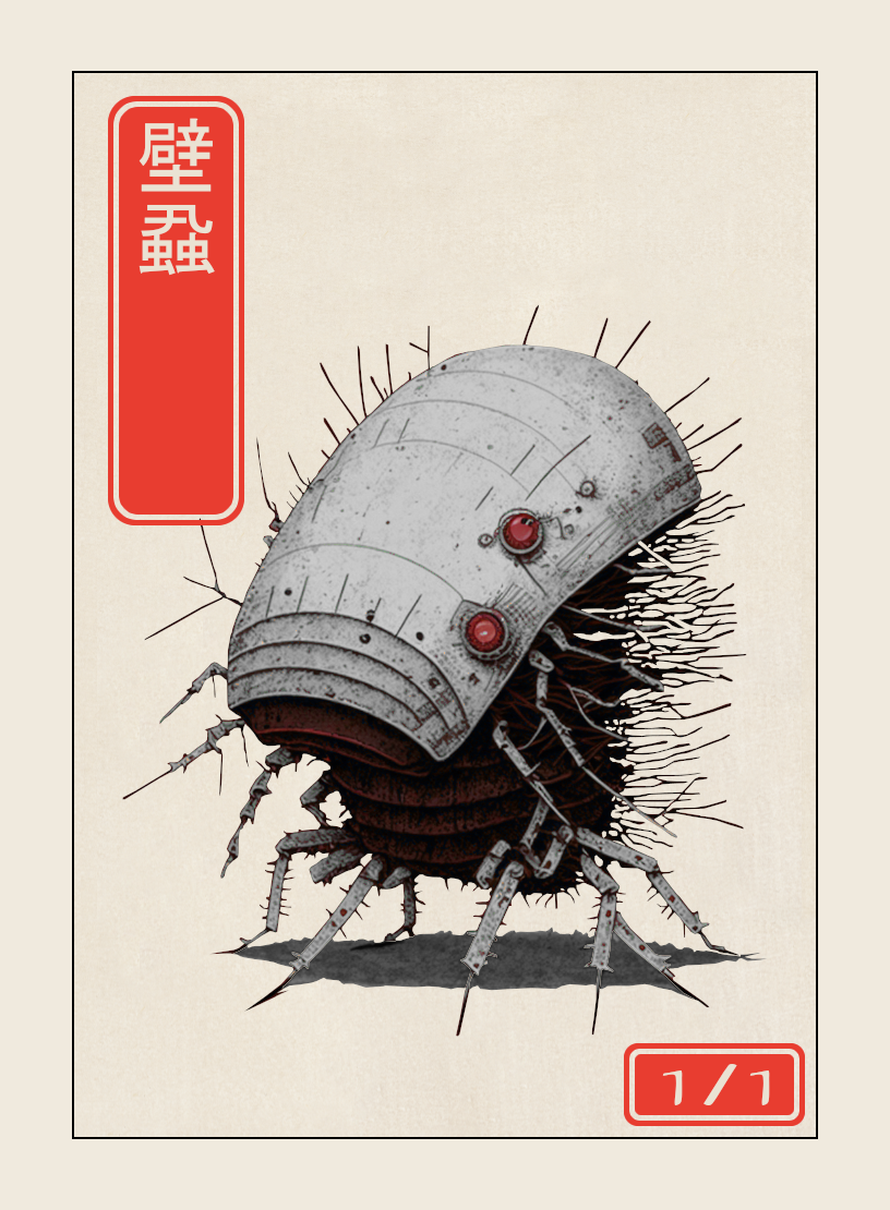 Phyrexian Mite token - custom Japanese art design for tabletop gaming