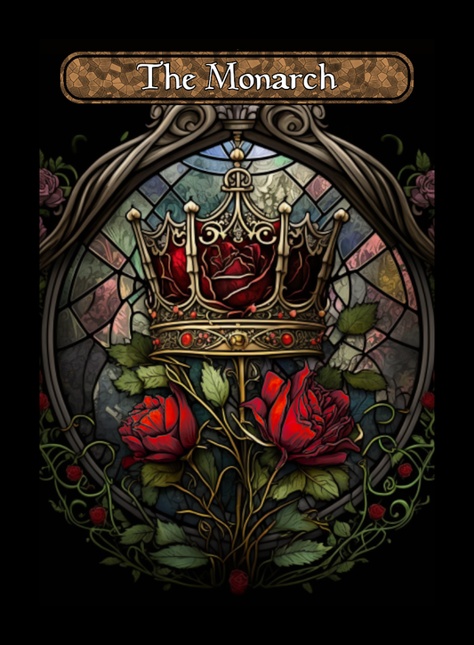 Monarch token - custom Stained Glass art design for tabletop gaming