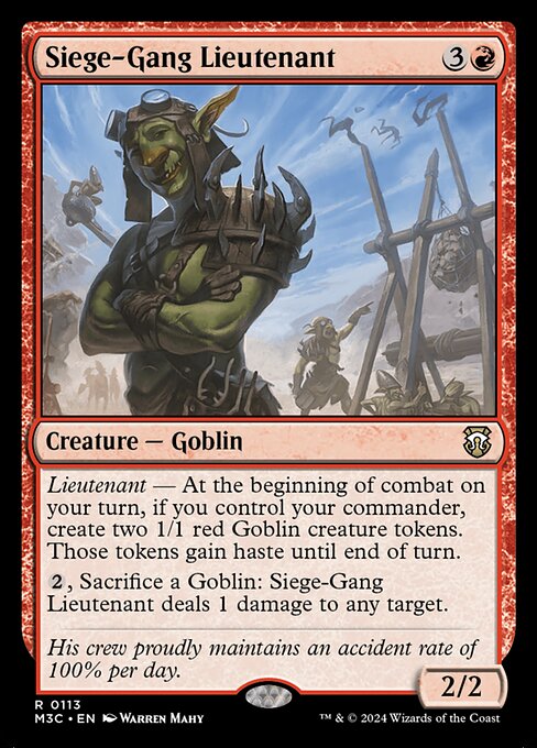 Siege-Gang Lieutenant - Modern Horizons 3 Commander #113