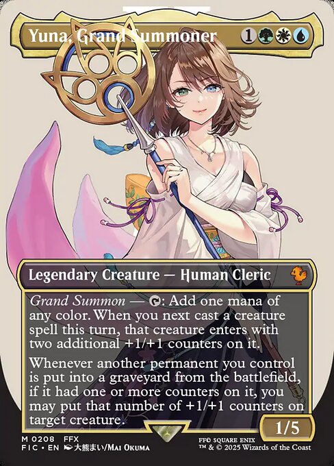 Yuna, Grand Summoner (Borderless) - Final Fantasy Commander #208