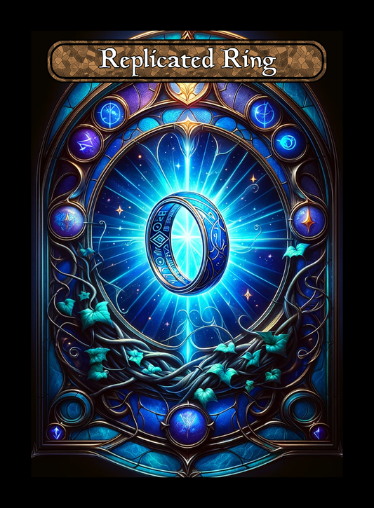 Replicated Ring token - custom Stained Glass art design for tabletop gaming