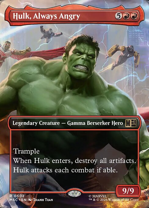 Hulk, Always Angry (Borderless) - Marvel Super Heroes Commander #502