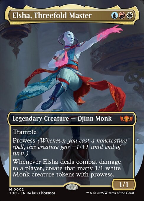 Elsha, Threefold Master (Borderless) - Tarkir: Dragonstorm Commander #2