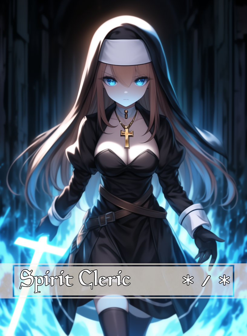 Spirit Cleric token - custom Anime art design for tabletop gaming