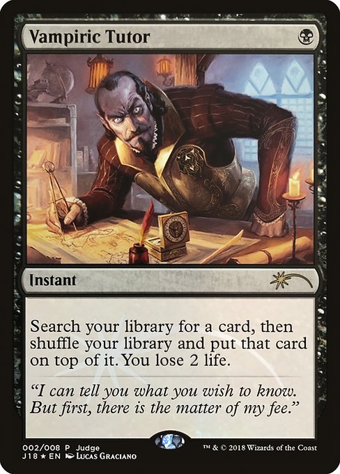 Vampiric Tutor (J18) - Judge Gift Cards 2018 #2