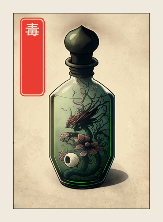 Poison token - custom Japanese art design for tabletop gaming