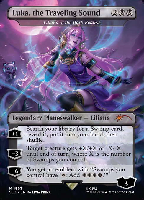 Luka, the Traveling Sound - Liliana of the Dark Realms (Rainbow Foil) - Secret Lair Drop #1593