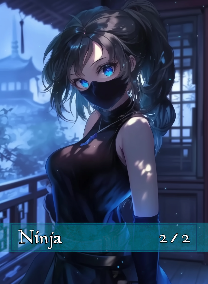 Ninja token - custom Anime art design for tabletop gaming