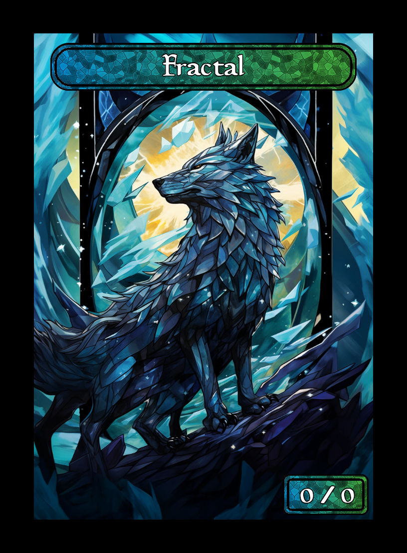 Fractal token - custom Stained Glass art design for tabletop gaming