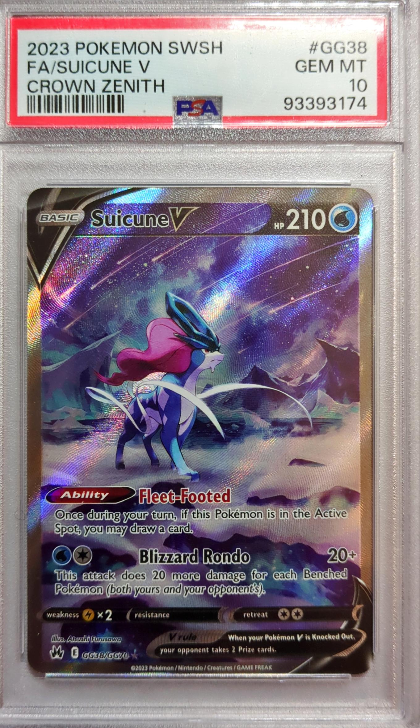 Suicune V - Crown Zenith: Galarian Gallery (CRZ:GG) PSA 10