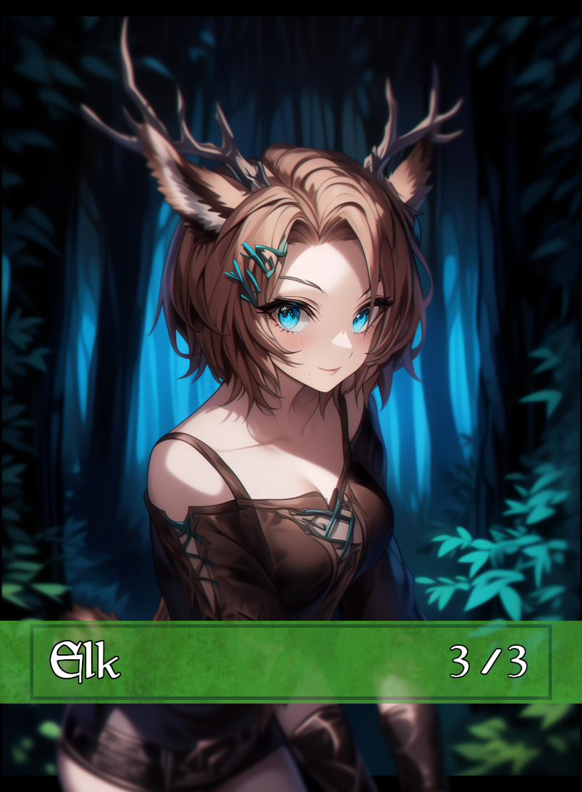 Elk token - custom Anime art design for tabletop gaming