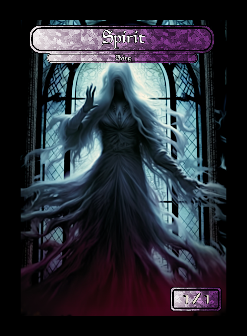 Spirit token - custom Stained Glass art design for tabletop gaming