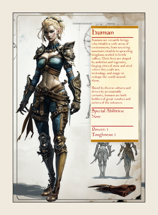 Human token - custom Monster Profile art design for tabletop gaming