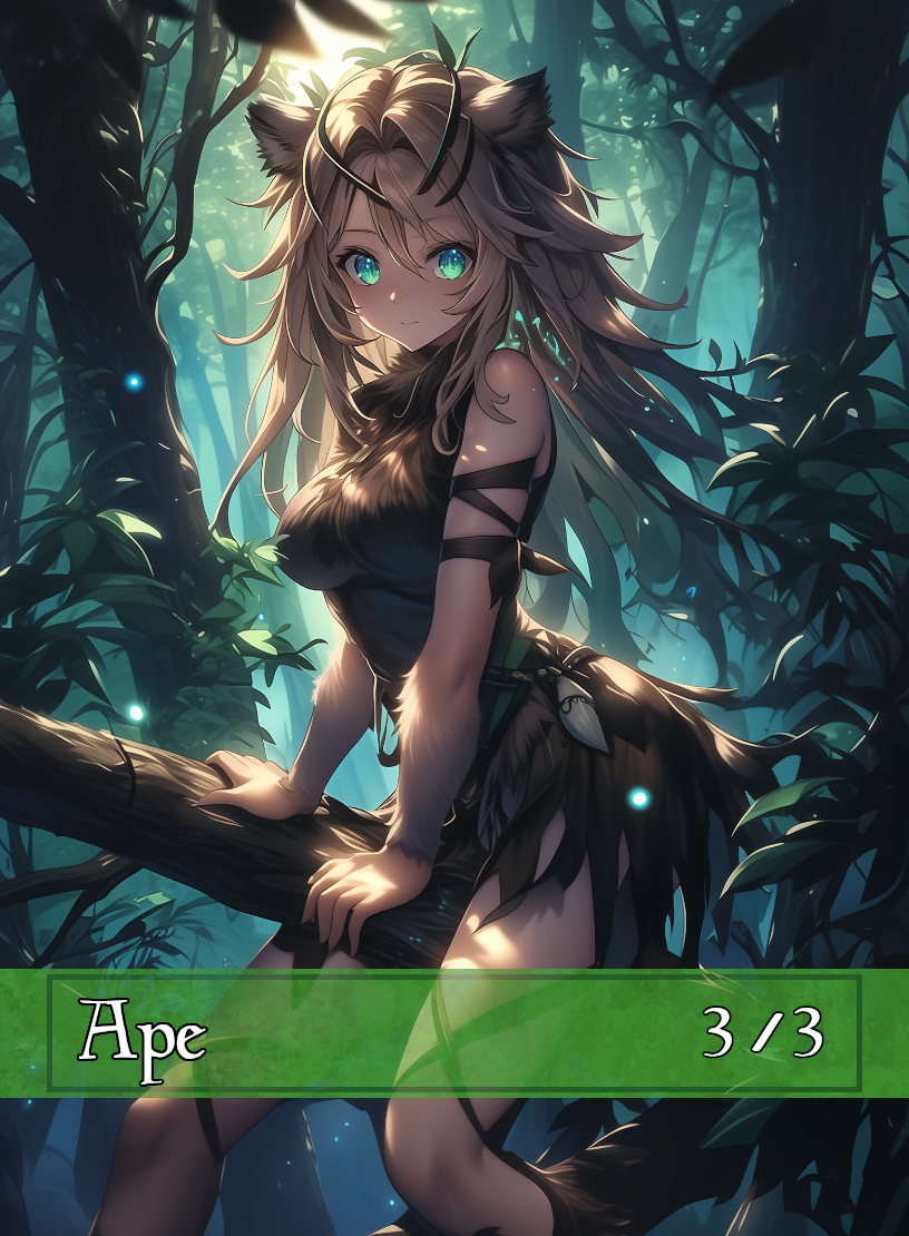 Ape token - custom Anime art design for tabletop gaming