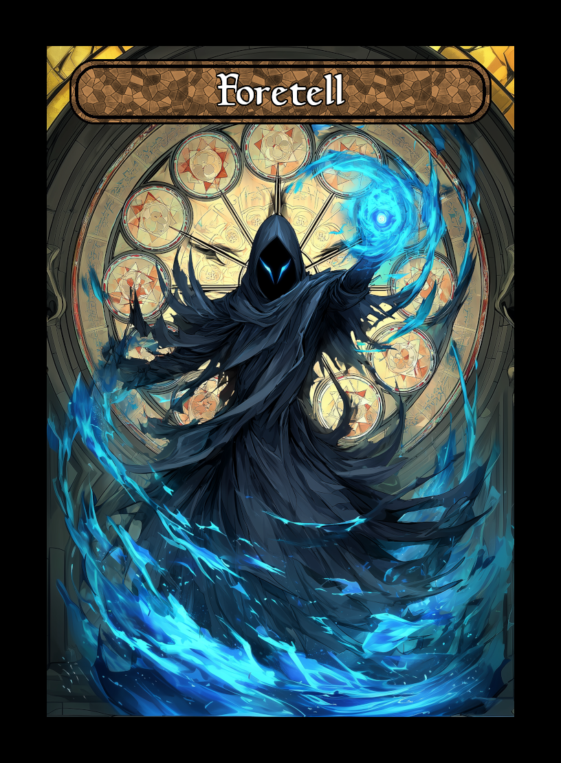 Fortell token - custom Stained Glass art design for tabletop gaming