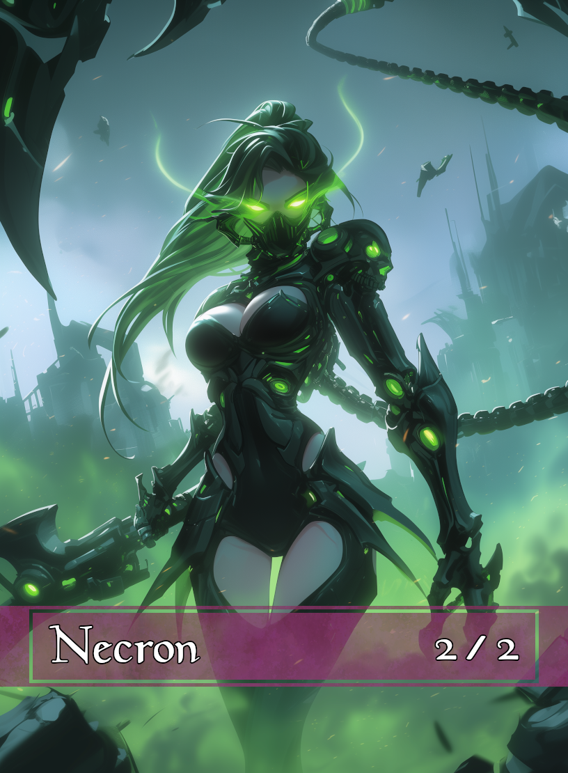 Necron token - custom Anime art design for tabletop gaming