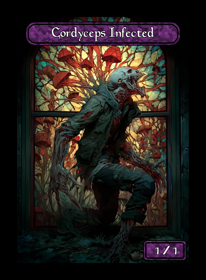 Codyceps Infected token - custom Stained Glass art design for tabletop gaming