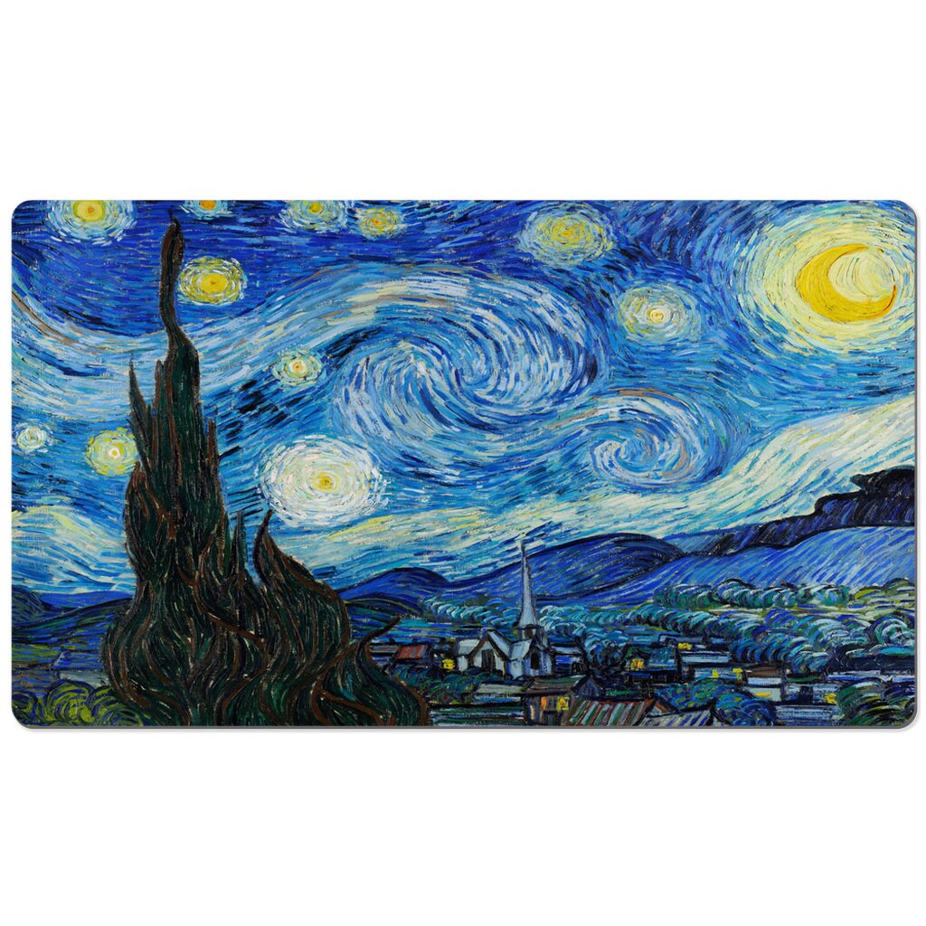 Vincent Van Gogh Starry Night 14x24 Playmat for tabletop, ccg, tcg, and other tabletop games