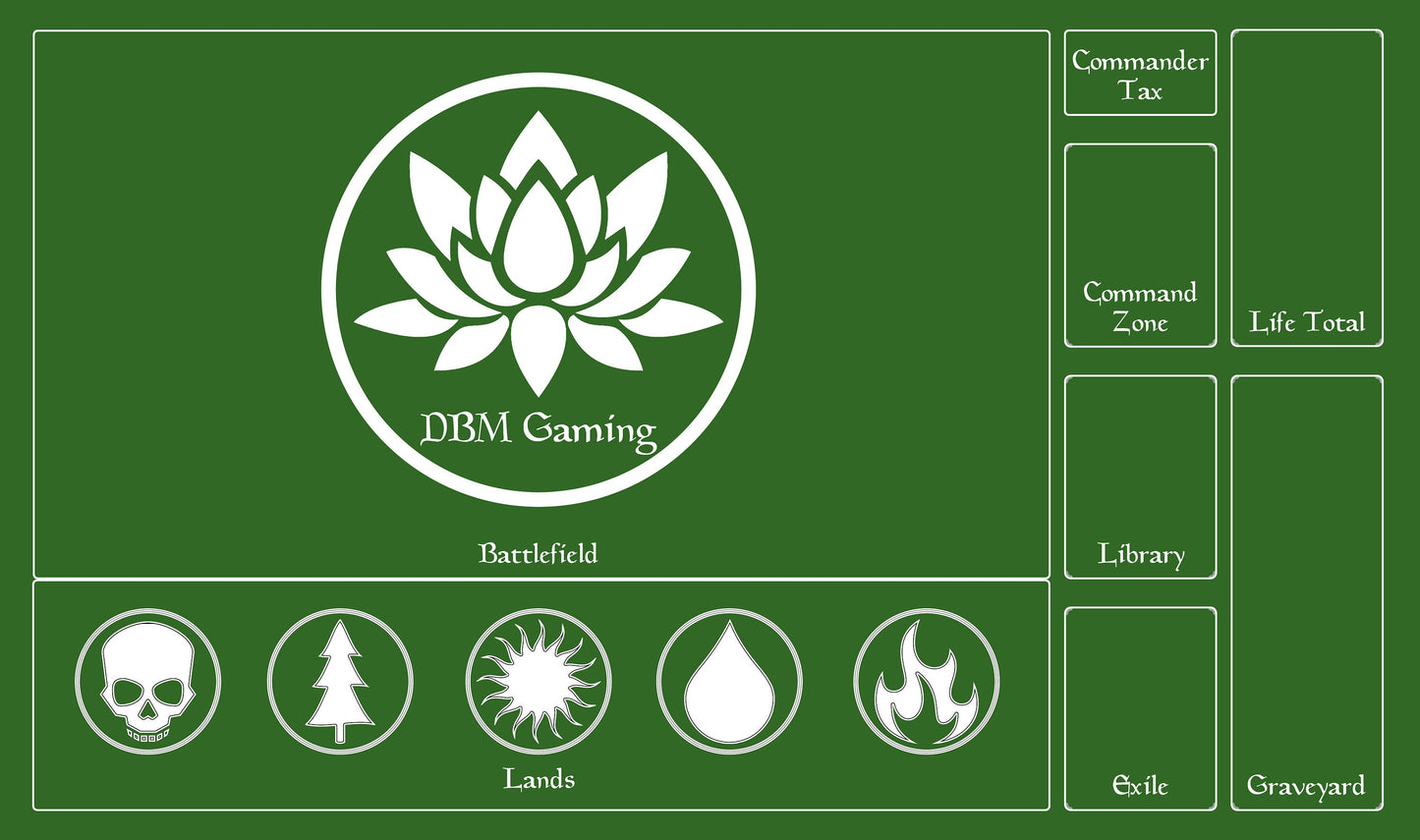 Magic Zone Layout 14" X 24" Playmat For EDH and Commander (multiple colors)