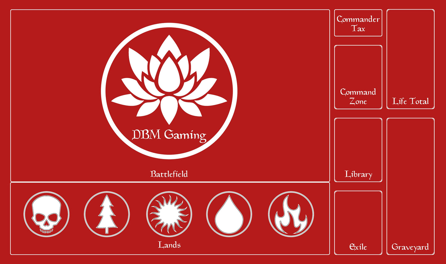 Magic Zone Layout 14" X 24" Playmat For EDH and Commander (multiple colors)