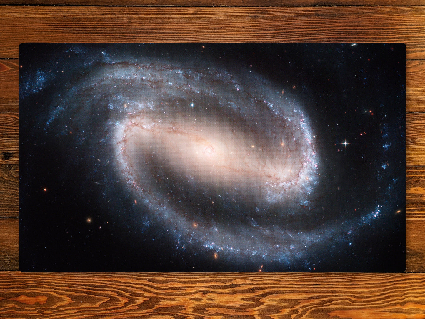 Magic Zone Layout 14" X 24" Playmat For Edh And Commander With Barred Spiral Galaxy Ngc 1300 Background