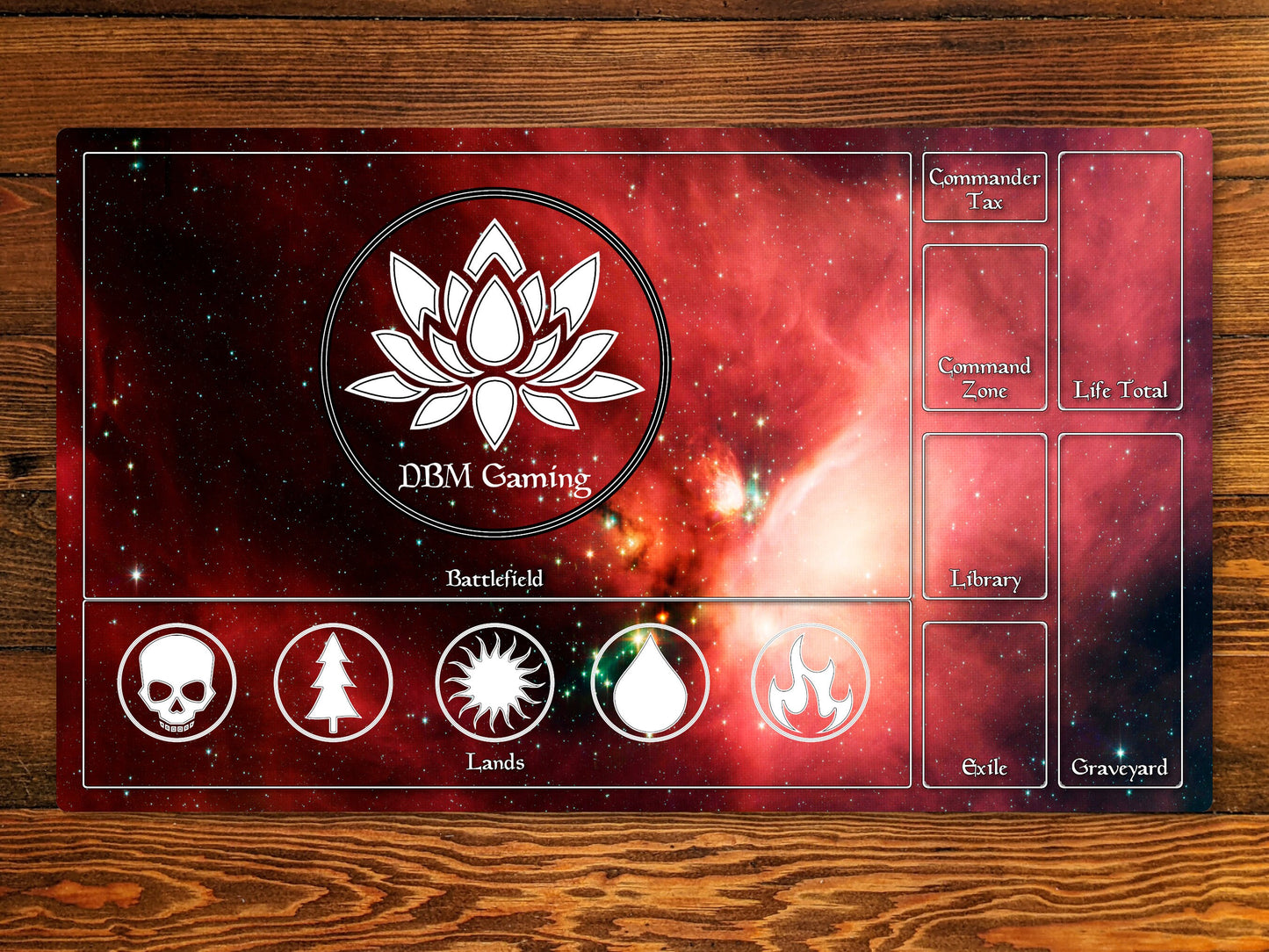 Magic Zone Layout 14" X 24" Playmat For Edh And Commander With The Rho Ophiuchi Dark Cloud Background