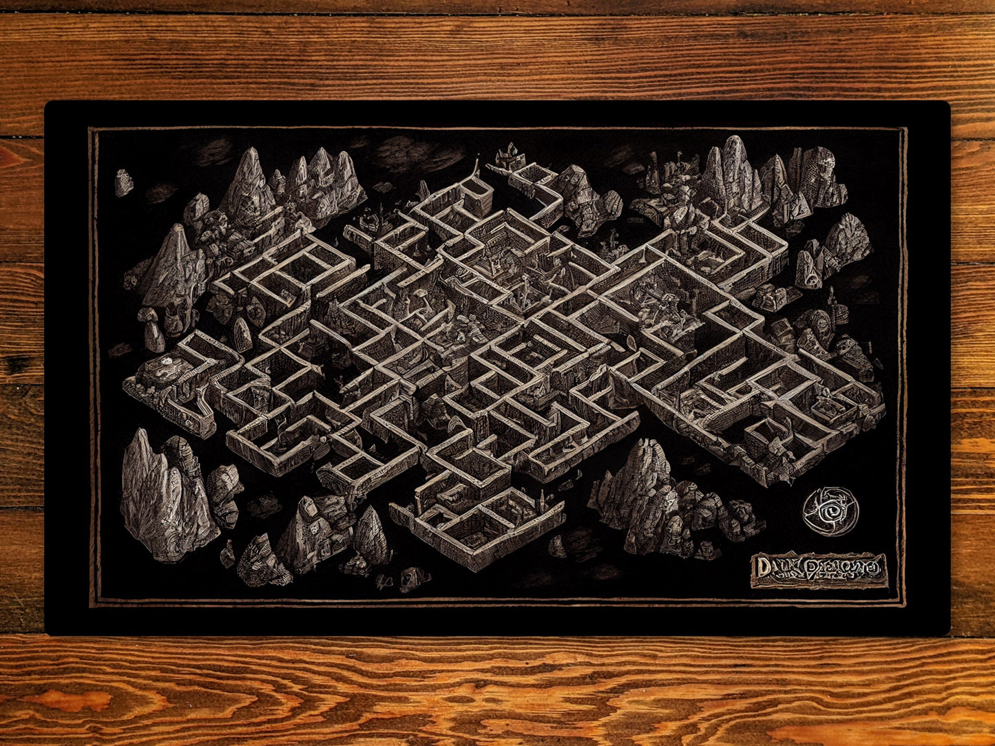 Dungeon Map 14" X 24" Playmat For Card, Ccg, And Tabletop Games