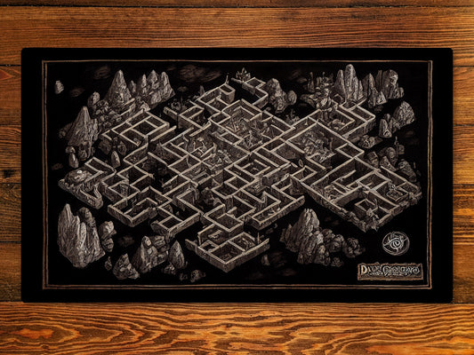Dungeon Map 14" X 24" Playmat For Card, Ccg, And Tabletop Games