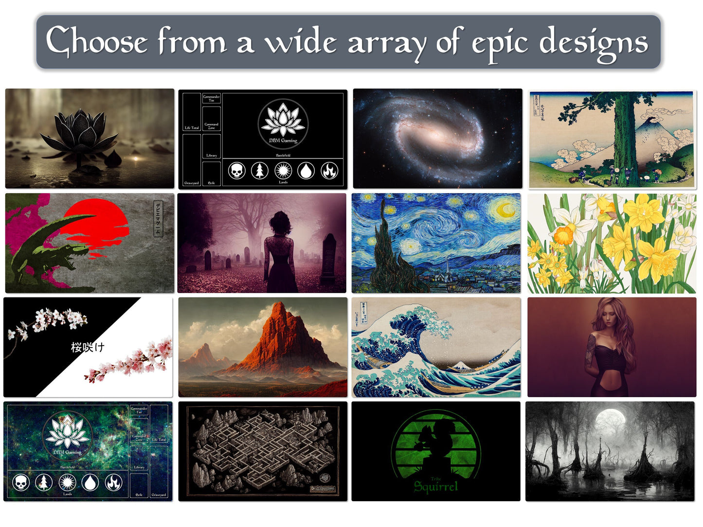 Plains 14" X 24" Playmat For Edh, Commander, And Other Tcg Games With Magic Zone Layout