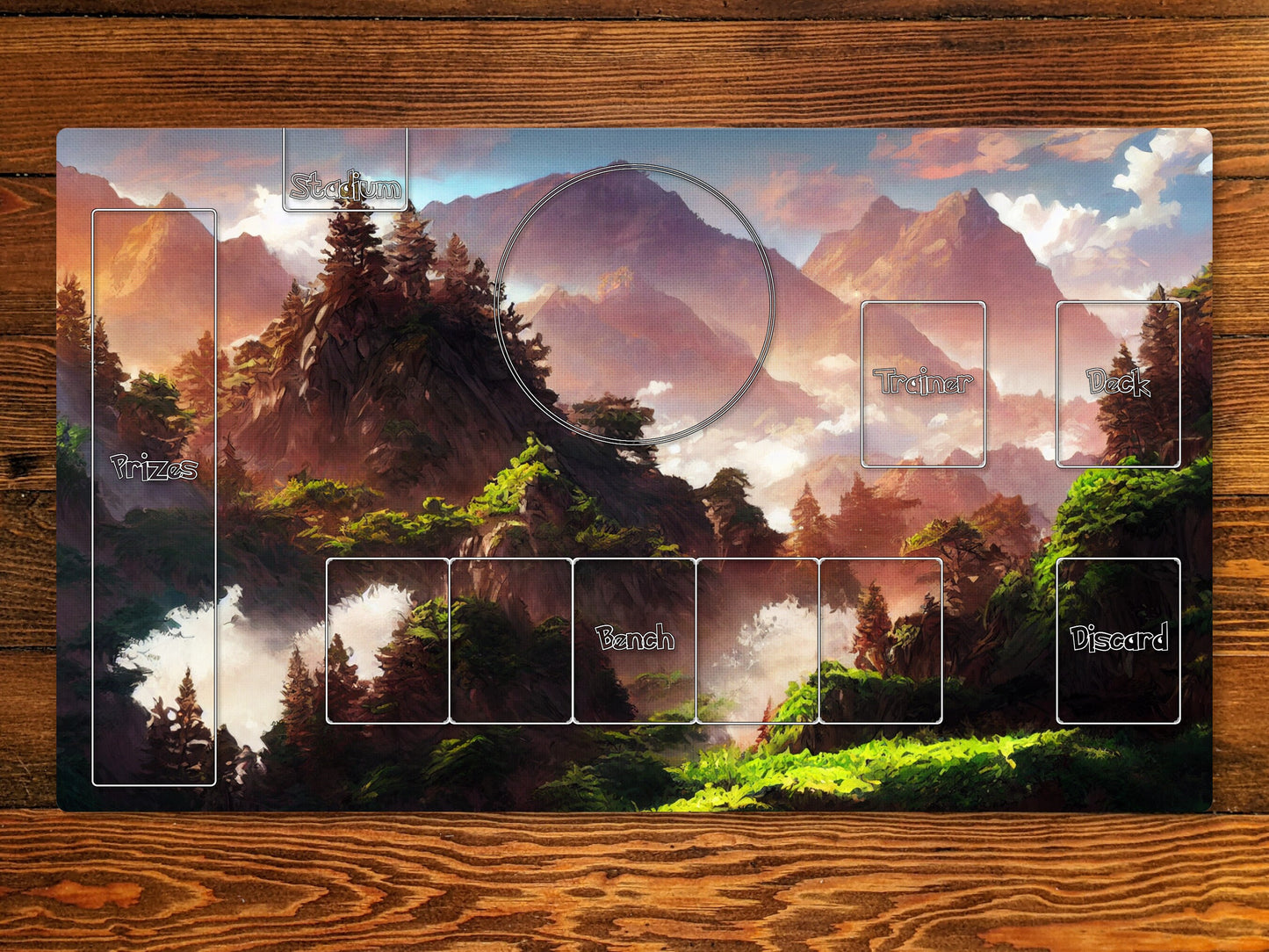 Taiga 14" X 24" Playmat For Card, Ccg, And Tabletop Games With Zone Layout Option For Commander, Edh, and other tcg games