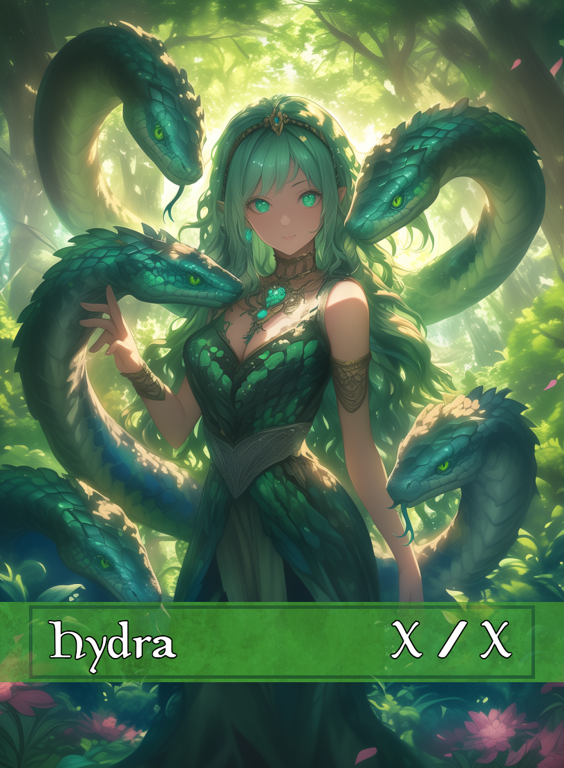 Hydra token - custom Anime art design for tabletop gaming