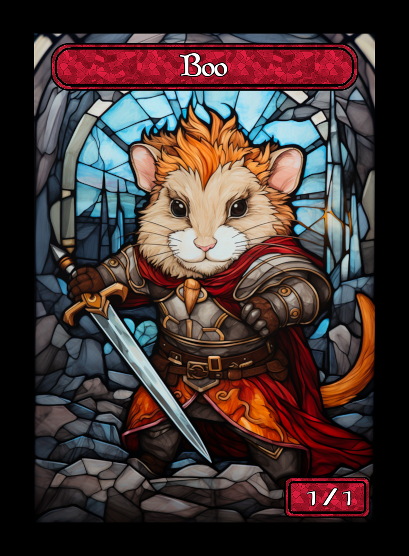 Boo token - custom Stained Glass art design for tabletop gaming