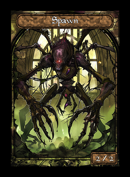 Spawn token - custom Stained Glass art design for tabletop gaming
